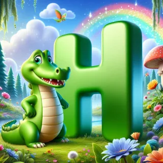 Crocodile 2 — letter H (variant 2)