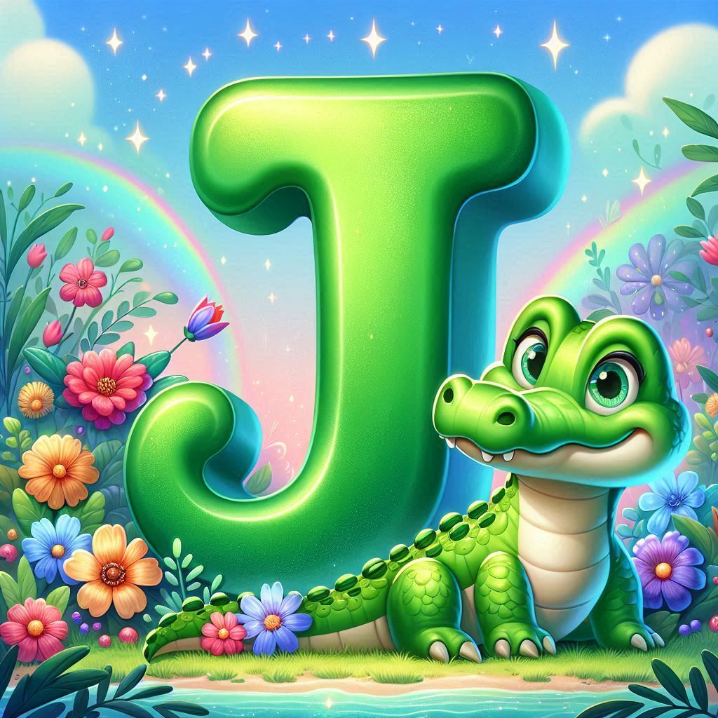 Crocodile 2 — letter J (variant 2)