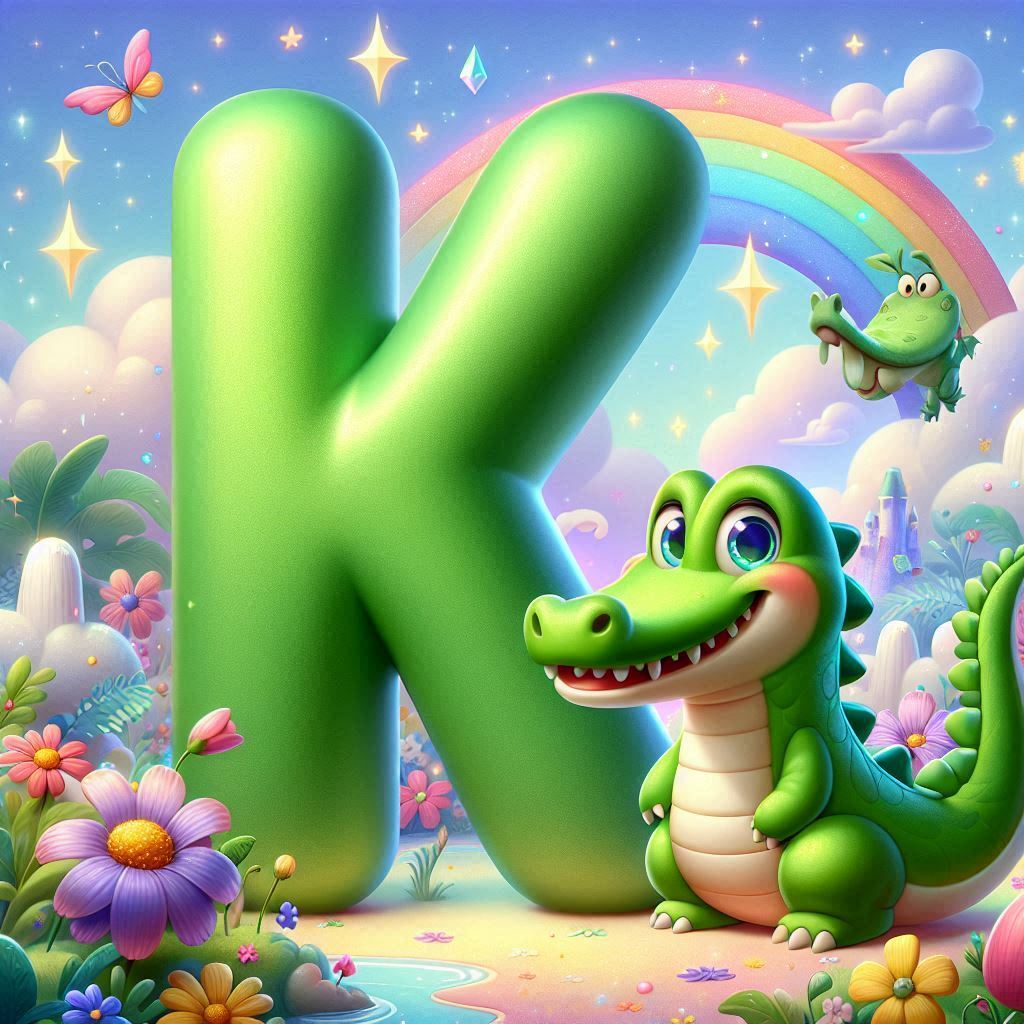Crocodile 2 — letter K (variant 2)