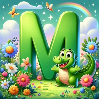 Crocodile 2 — letter M (variant 2)
