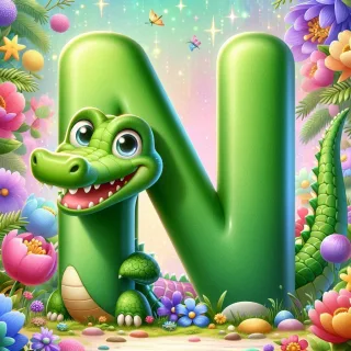 Crocodile 2 — letter N (variant 2)