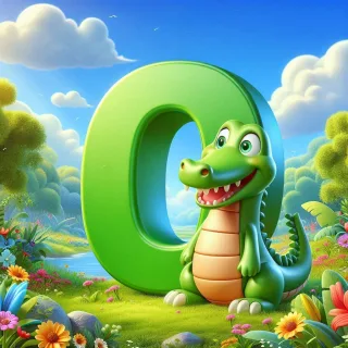 Crocodile 2 — letter O (variant 2)