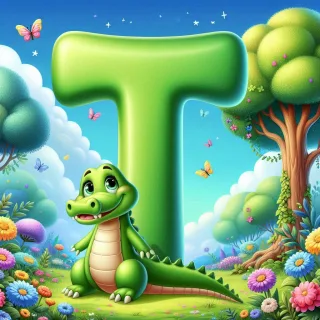Crocodile 2 — letter T (variant 2)