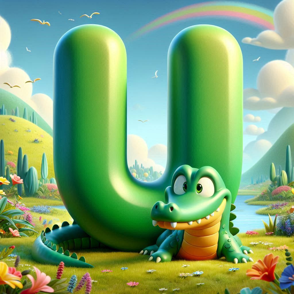 Crocodile 2 — letter U (variant 2)