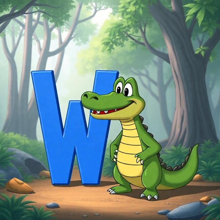Crocodile — letter W