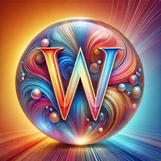 Crystal ball — letter W