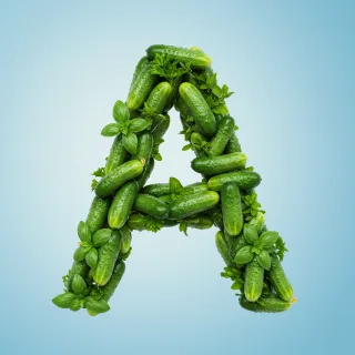 Cucumber — letter A (variant 2)