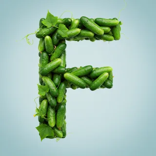 Cucumber — letter F (variant 2)