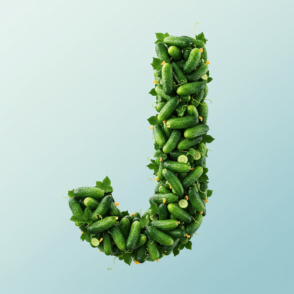 Cucumber — letter J (variant 2)