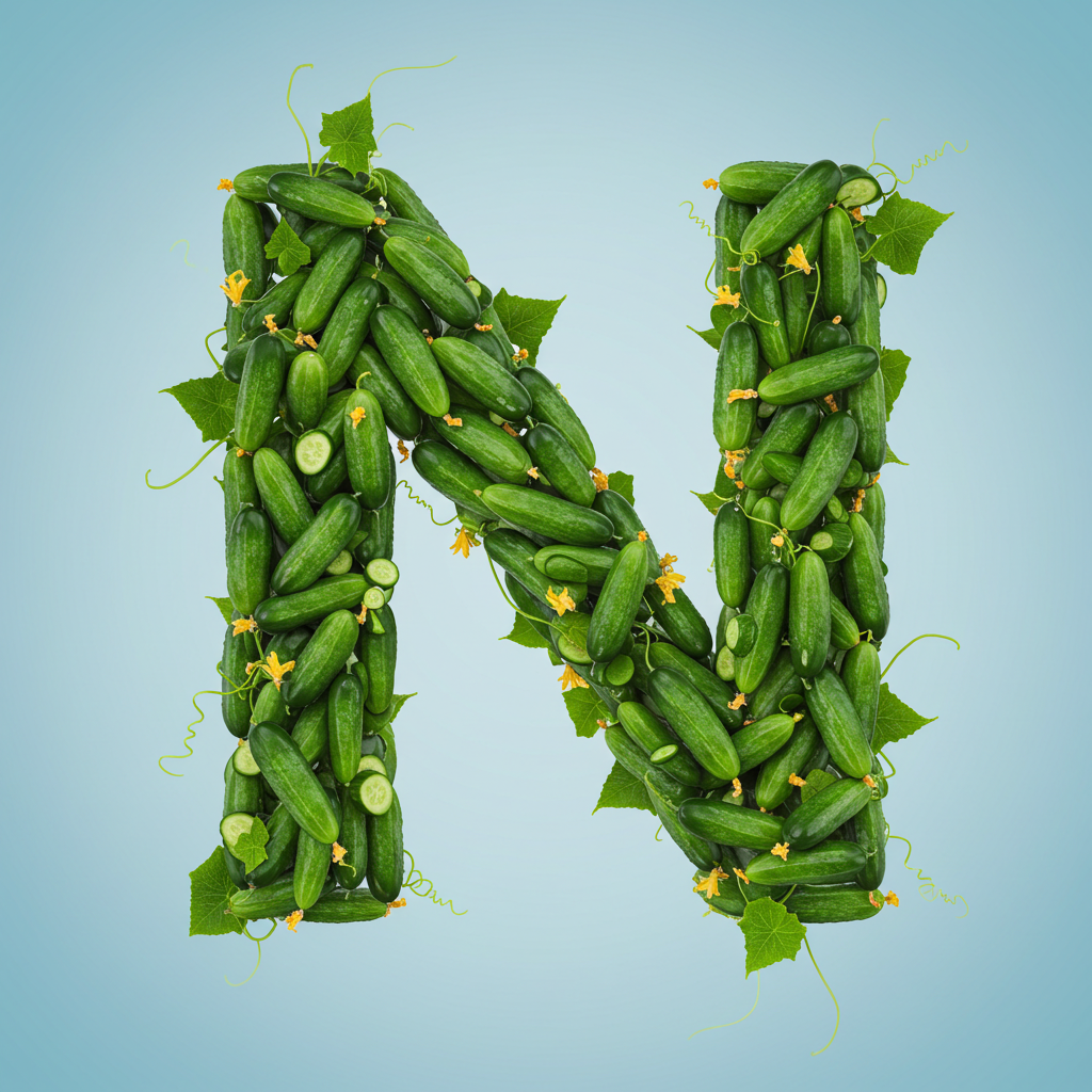 Cucumber — letter N (variant 2)