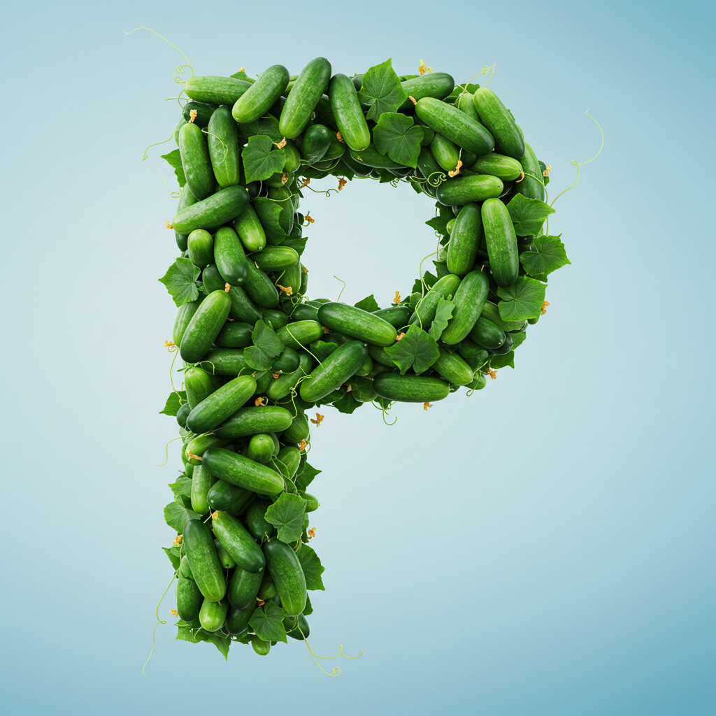 Cucumber — letter P (variant 2)