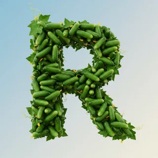 Cucumber — letter R (variant 2)