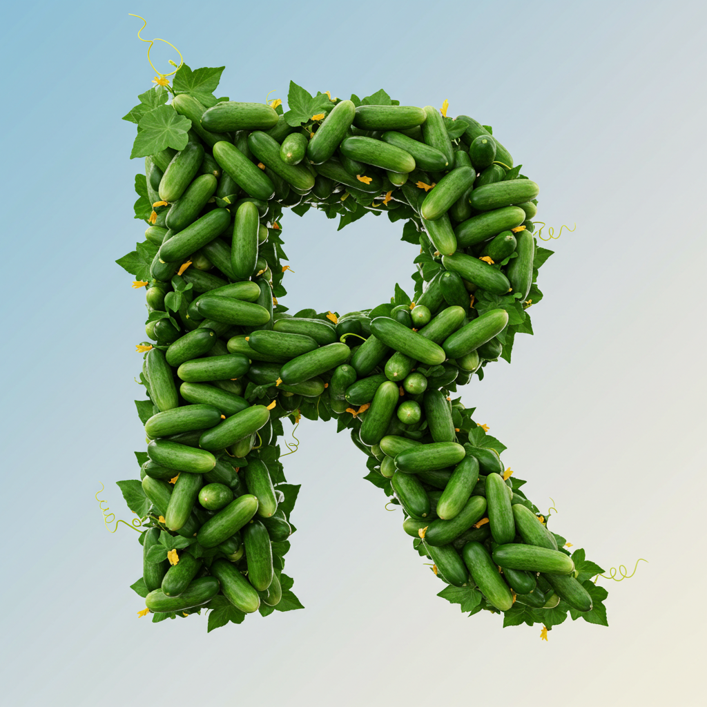 Cucumber — letter R (variant 2)