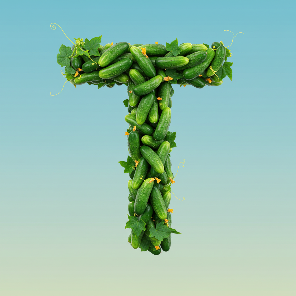 Cucumber — letter T (variant 2)