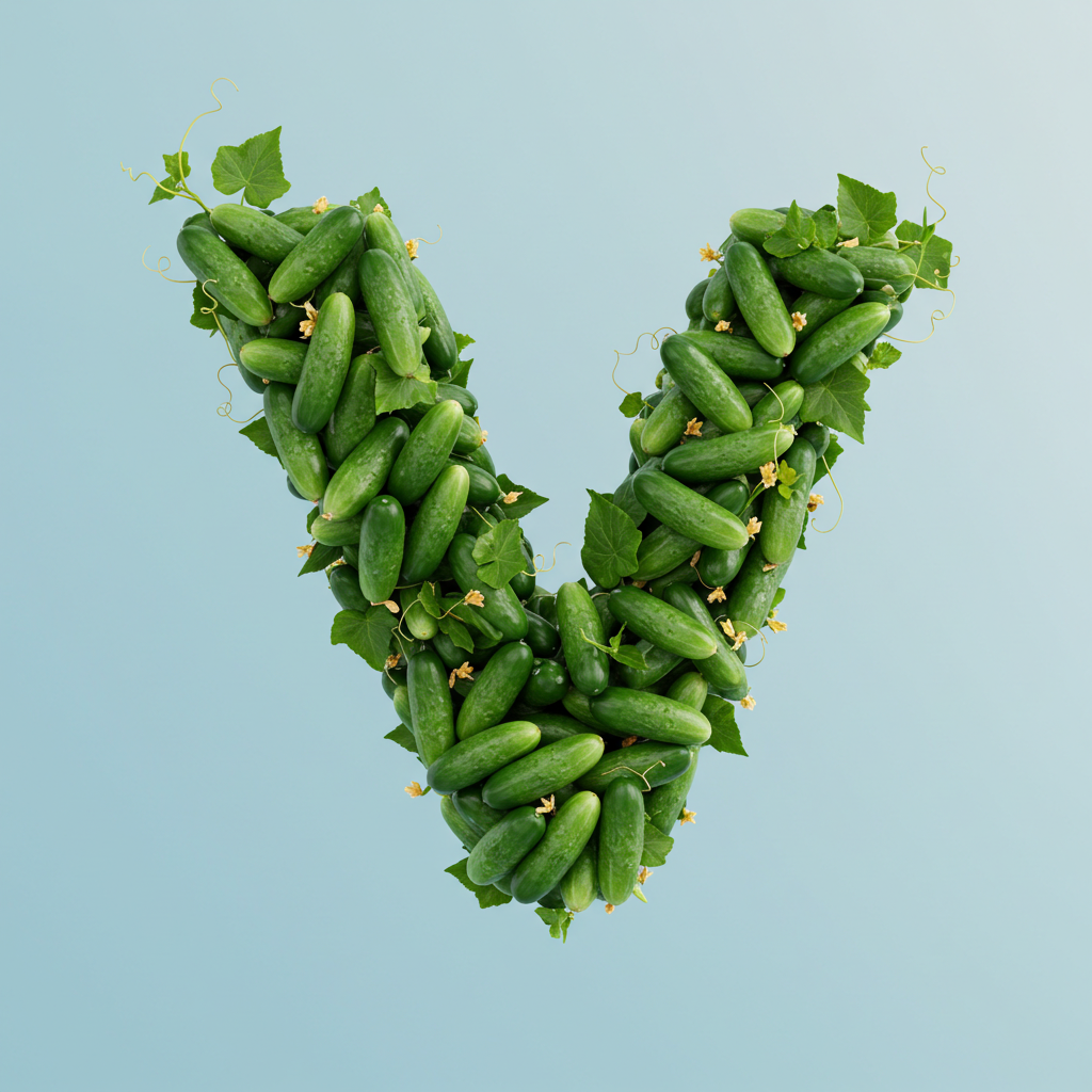 Cucumber — letter V (variant 2)