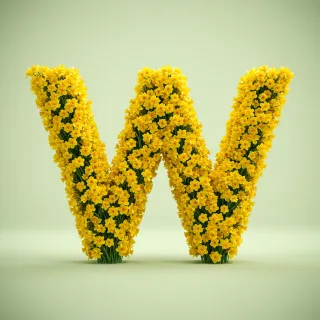 Daffodil 2 — letter W (variant 2)
