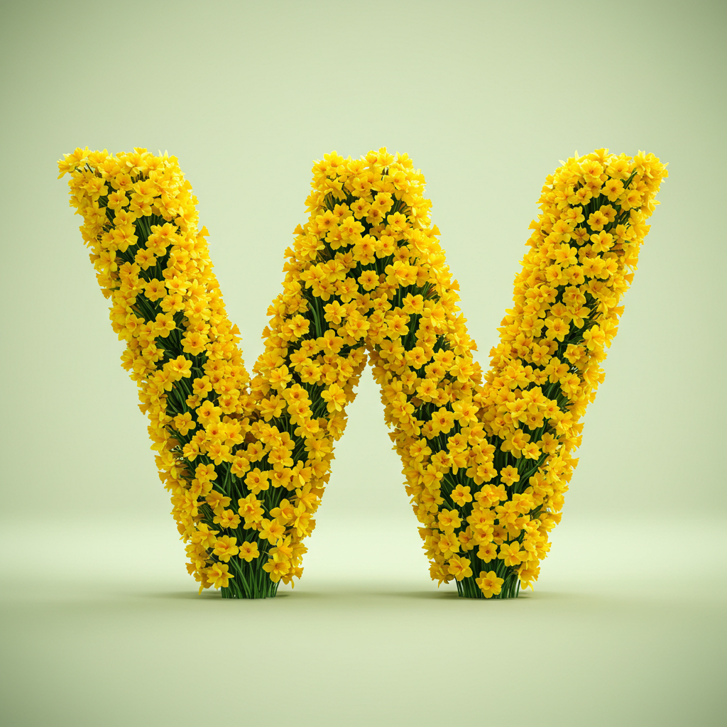 Daffodil 2 — letter W (variant 2)