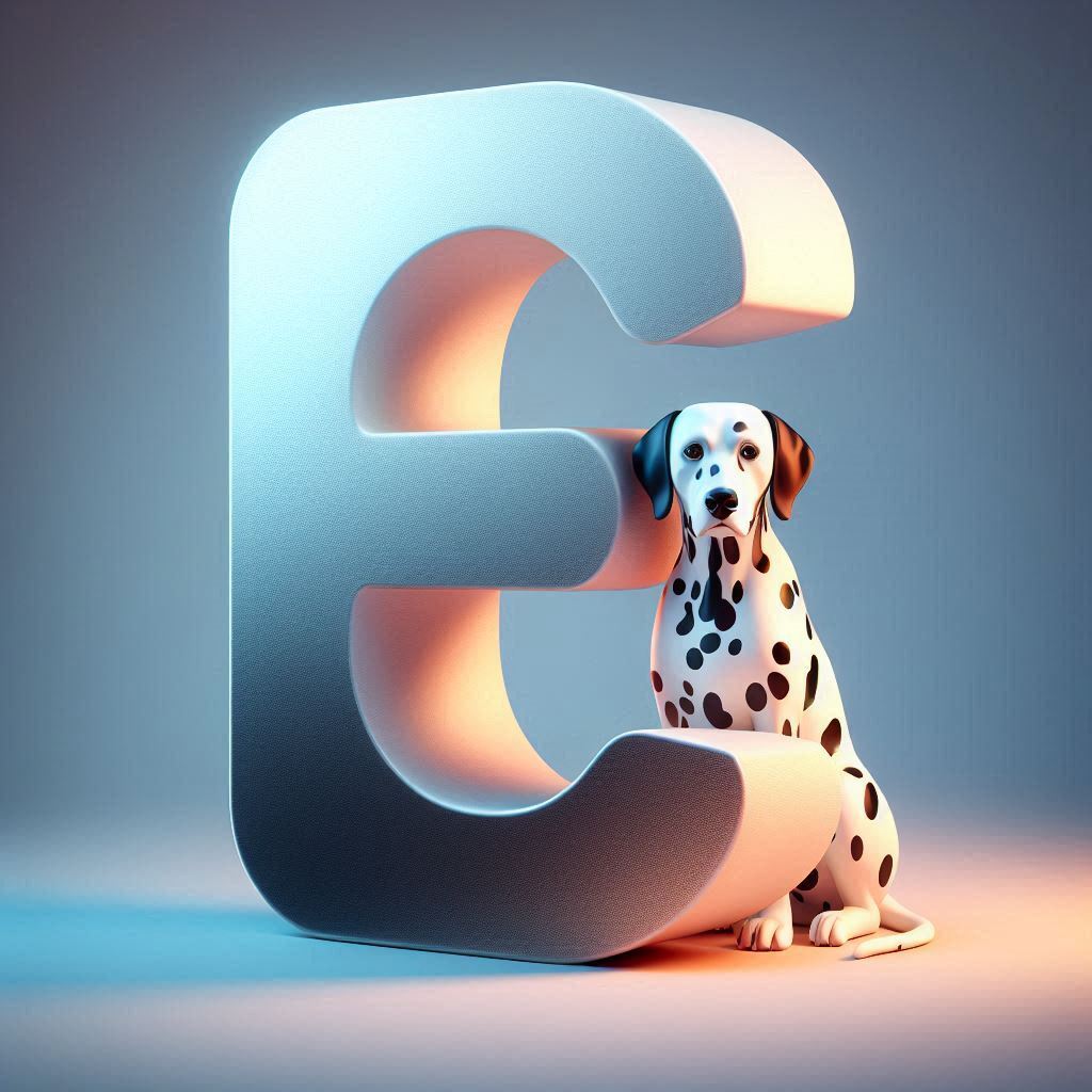 Dalmatian dog — letter E