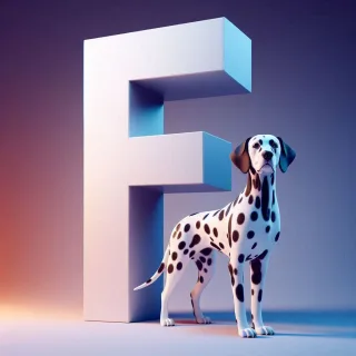 Dalmatian dog — letter F