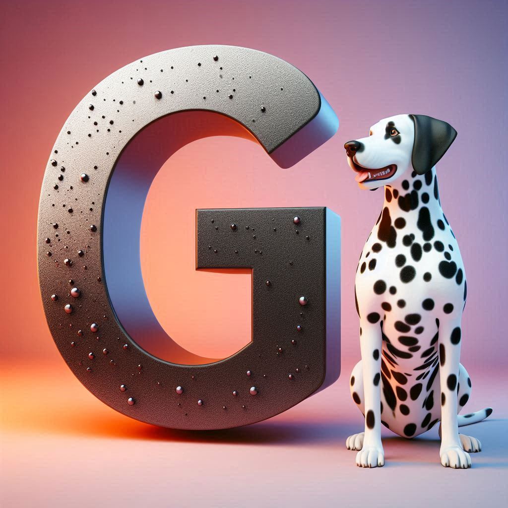 Dalmatian dog — letter G (variant 2)