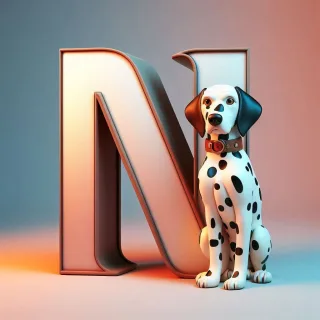 Dalmatian dog — letter N