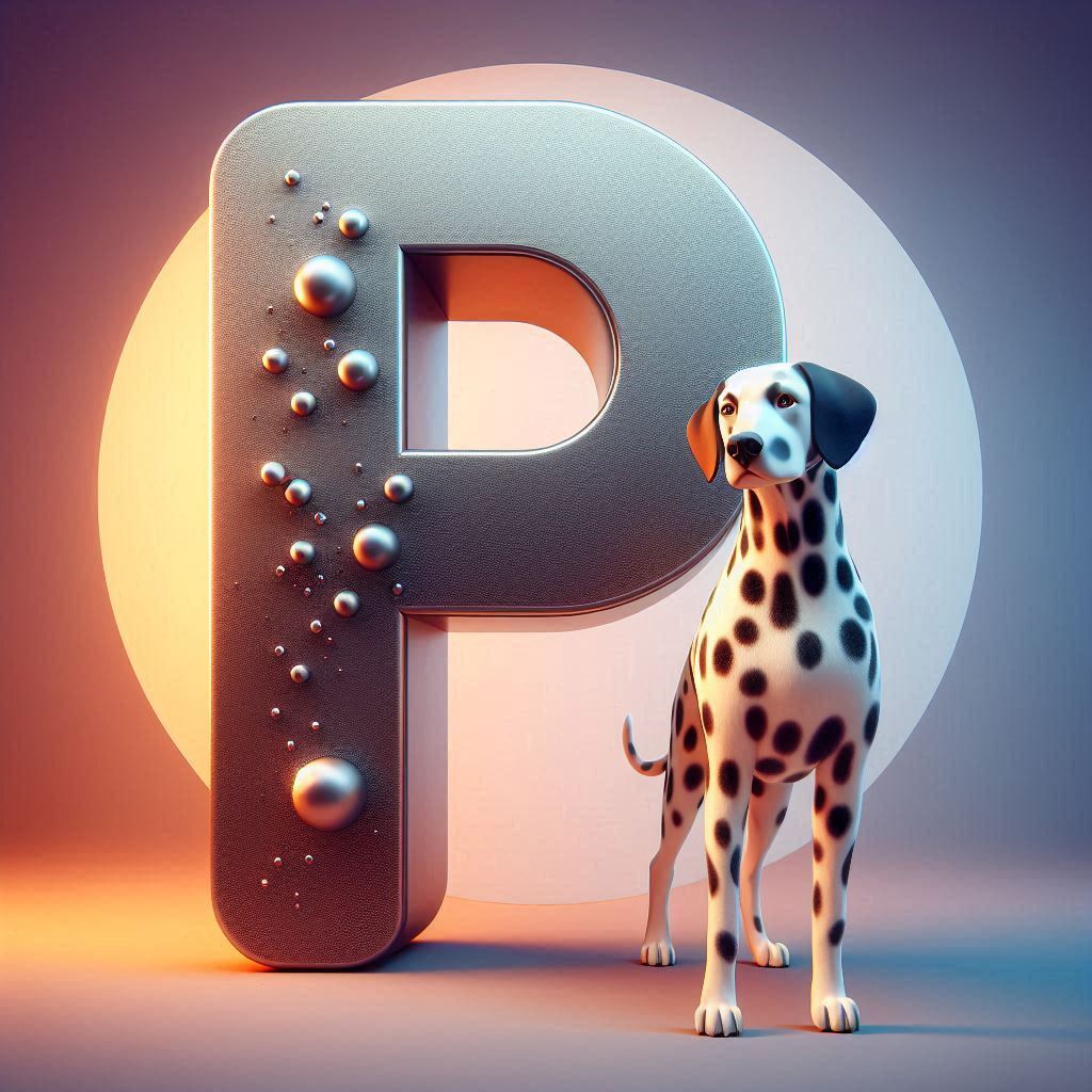 Dalmatian dog — letter P (variant 2)