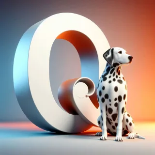 Dalmatian dog — letter Q