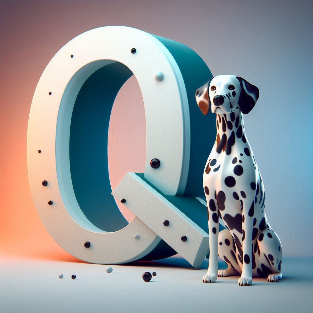 Dalmatian dog — letter Q (variant 2)