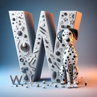 Dalmatian dog — letter W