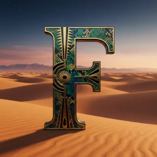 Desert dunes — letter F