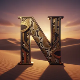 Desert dunes — letter N