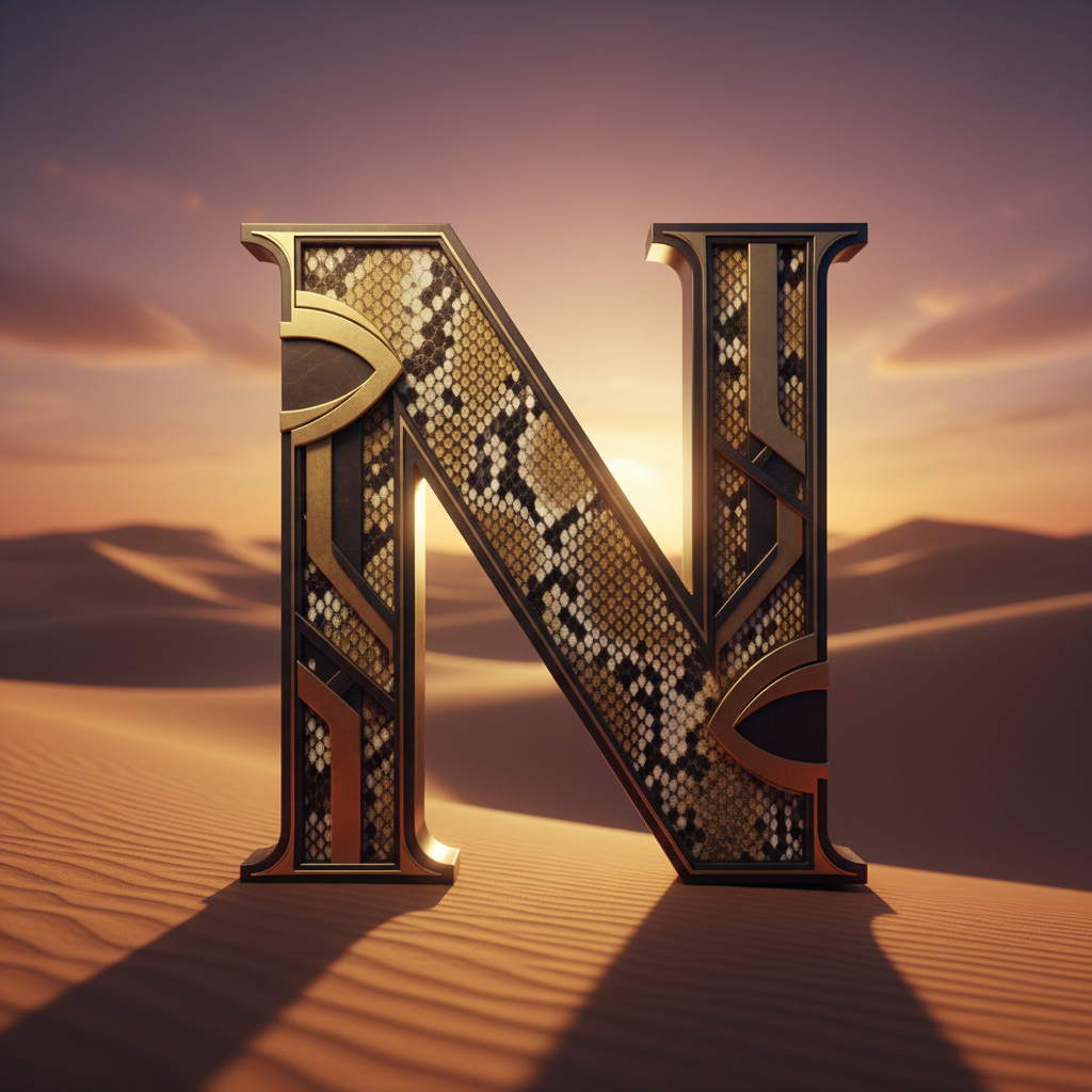 Desert dunes — letter N