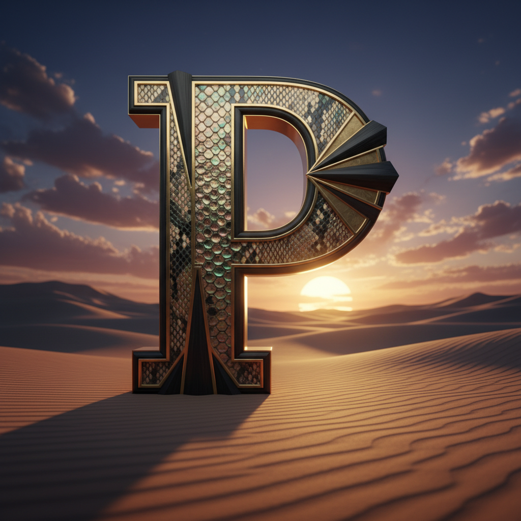 Desert dunes — letter P