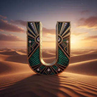 Desert dunes — letter U