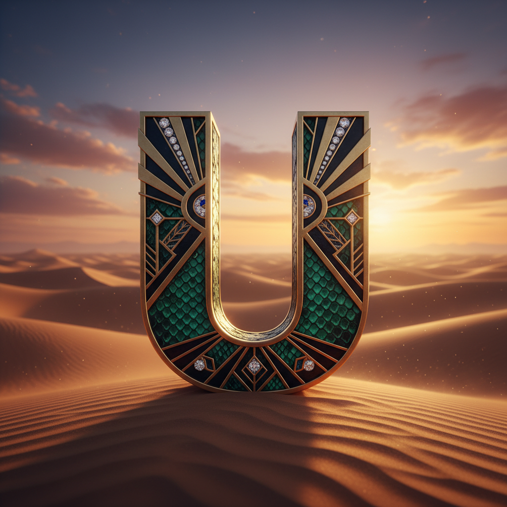 Desert dunes — letter U