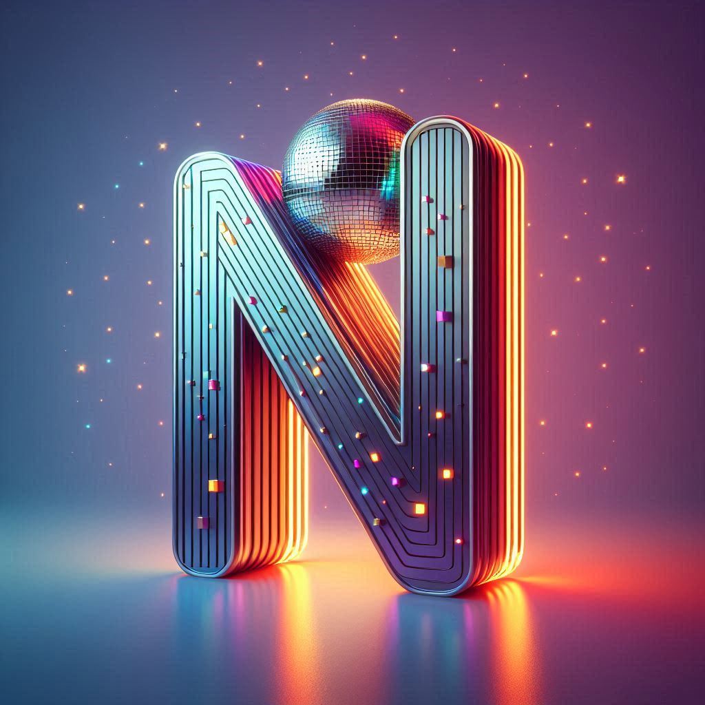 Disco effect — letter N
