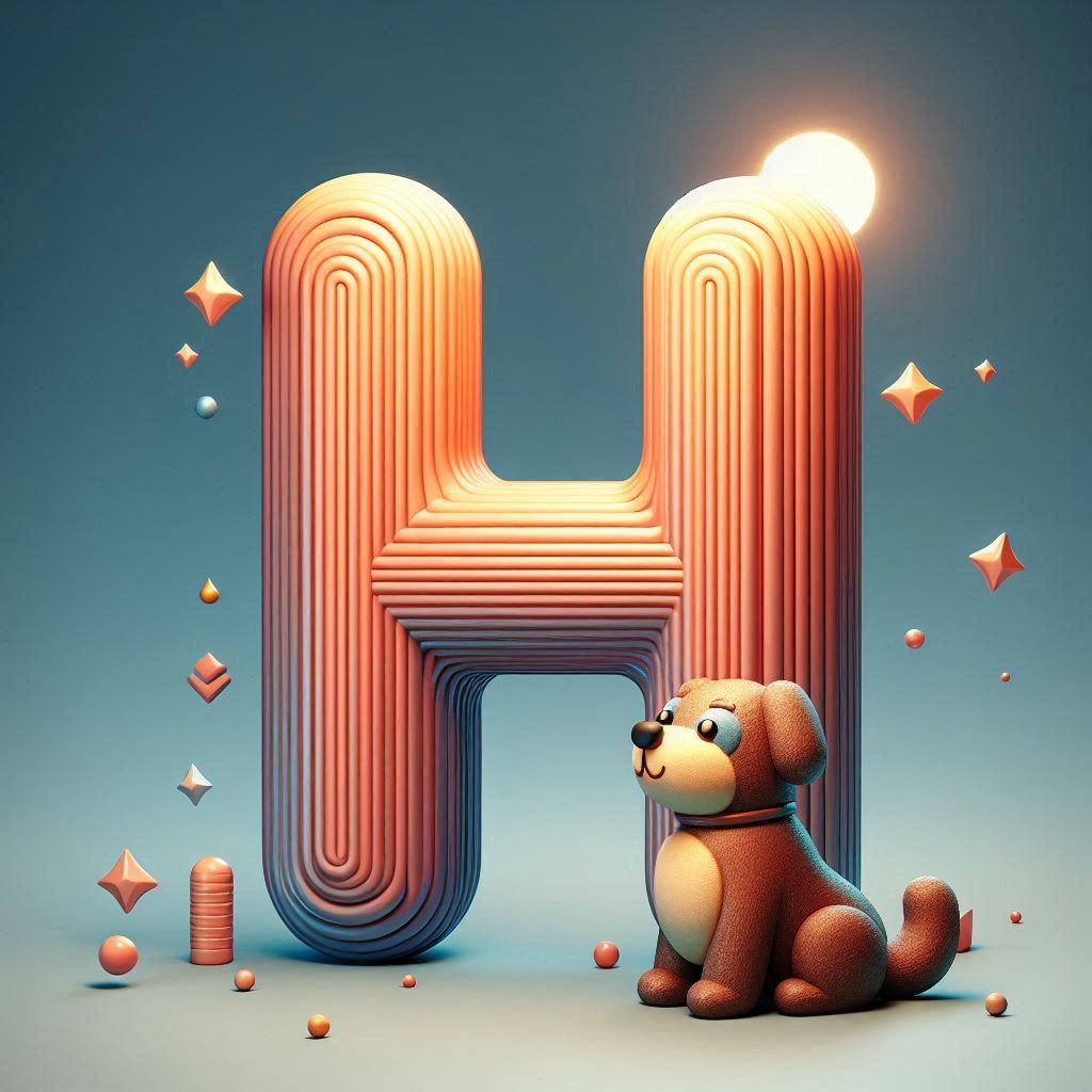 Dogs — letter H (variant 2)