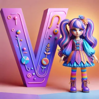 Doll — letter V (variant 2)