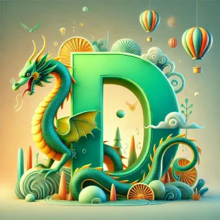 Dragon 2 — letter D (variant 2)