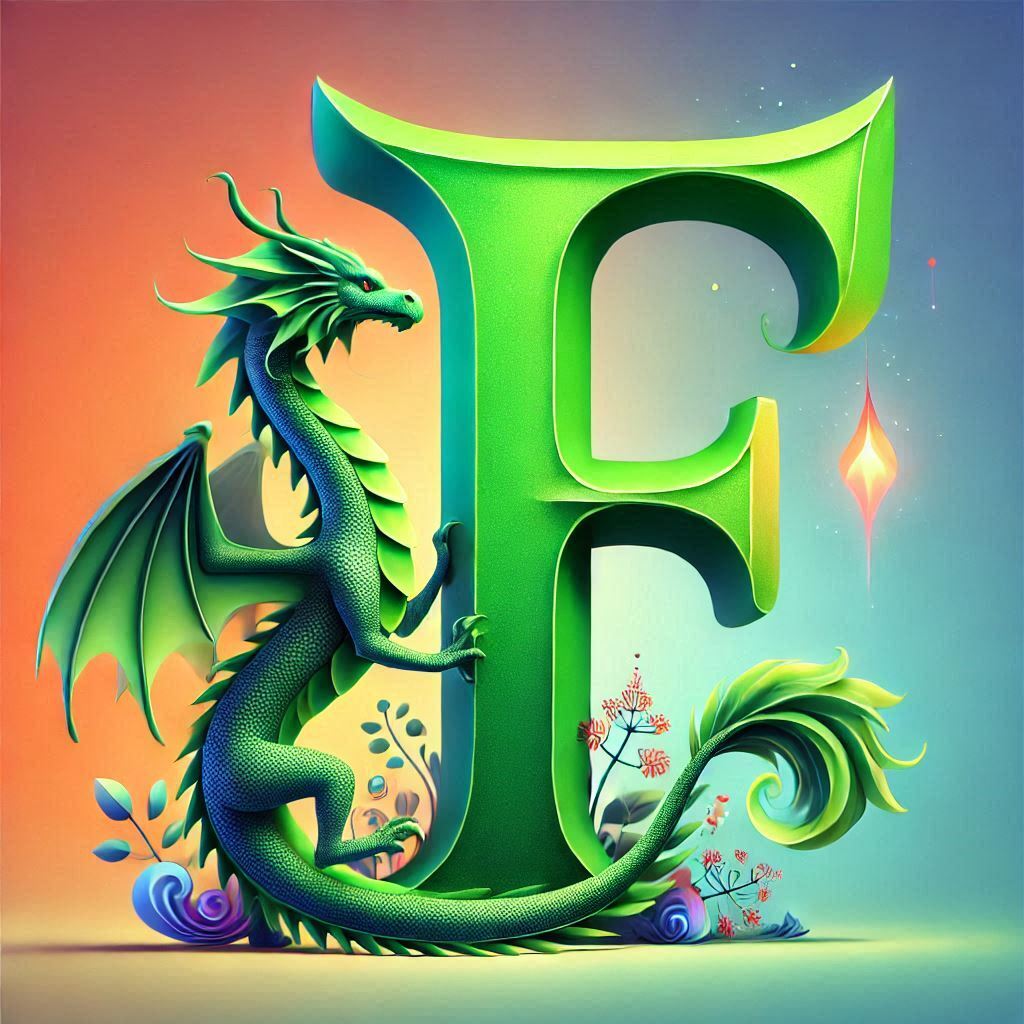 Dragon 2 — letter F (variant 2)