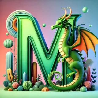 Dragon 2 — letter M (variant 2)