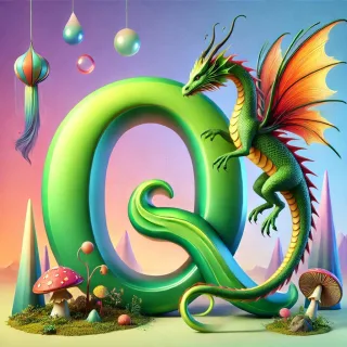 Dragon 2 — letter Q (variant 2)