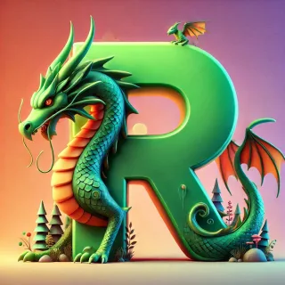Dragon 2 — letter R (variant 2)