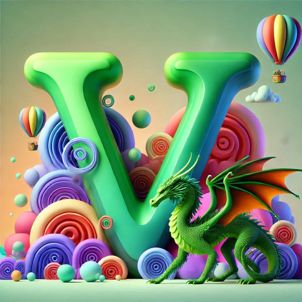 Dragon 2 — letter V (variant 2)
