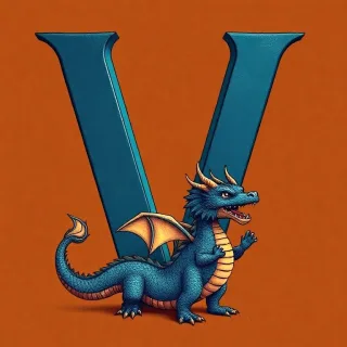 Dragon — letter V