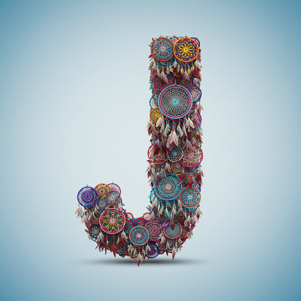 Dream catcher 2 — letter J (variant 2)