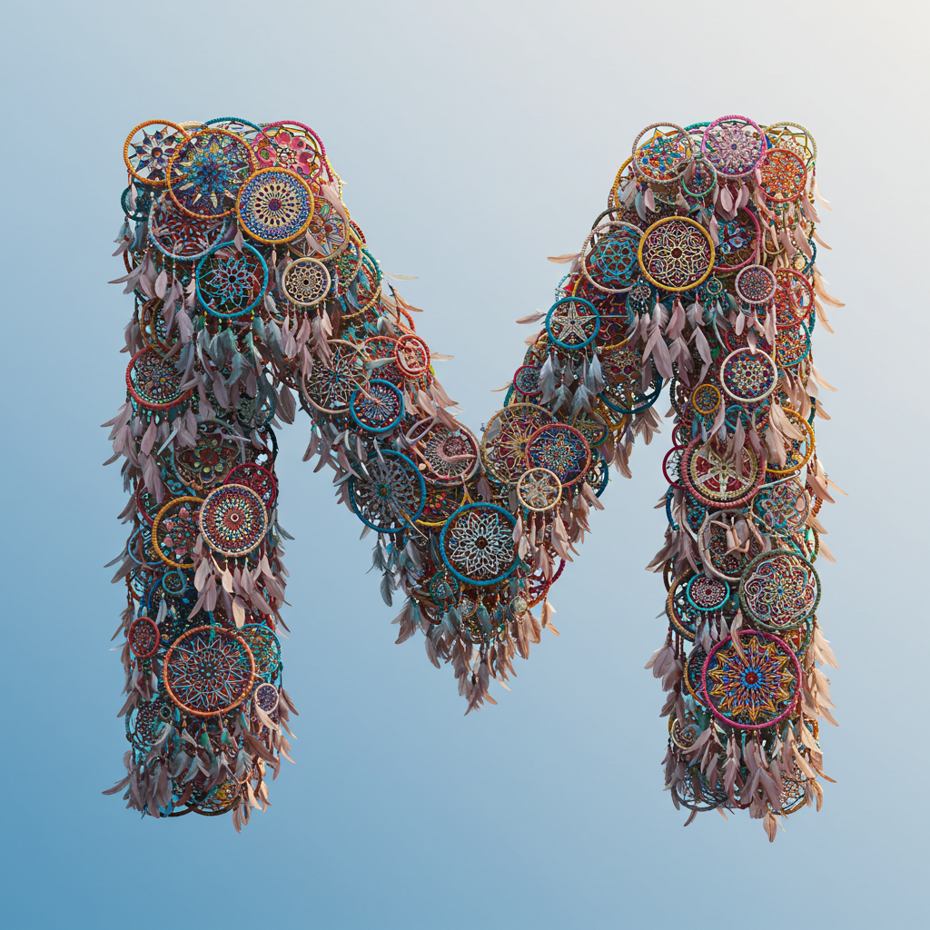 Dream catcher 2 — letter M (variant 2)