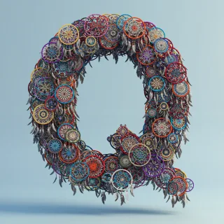 Dream catcher 2 — letter Q (variant 2)