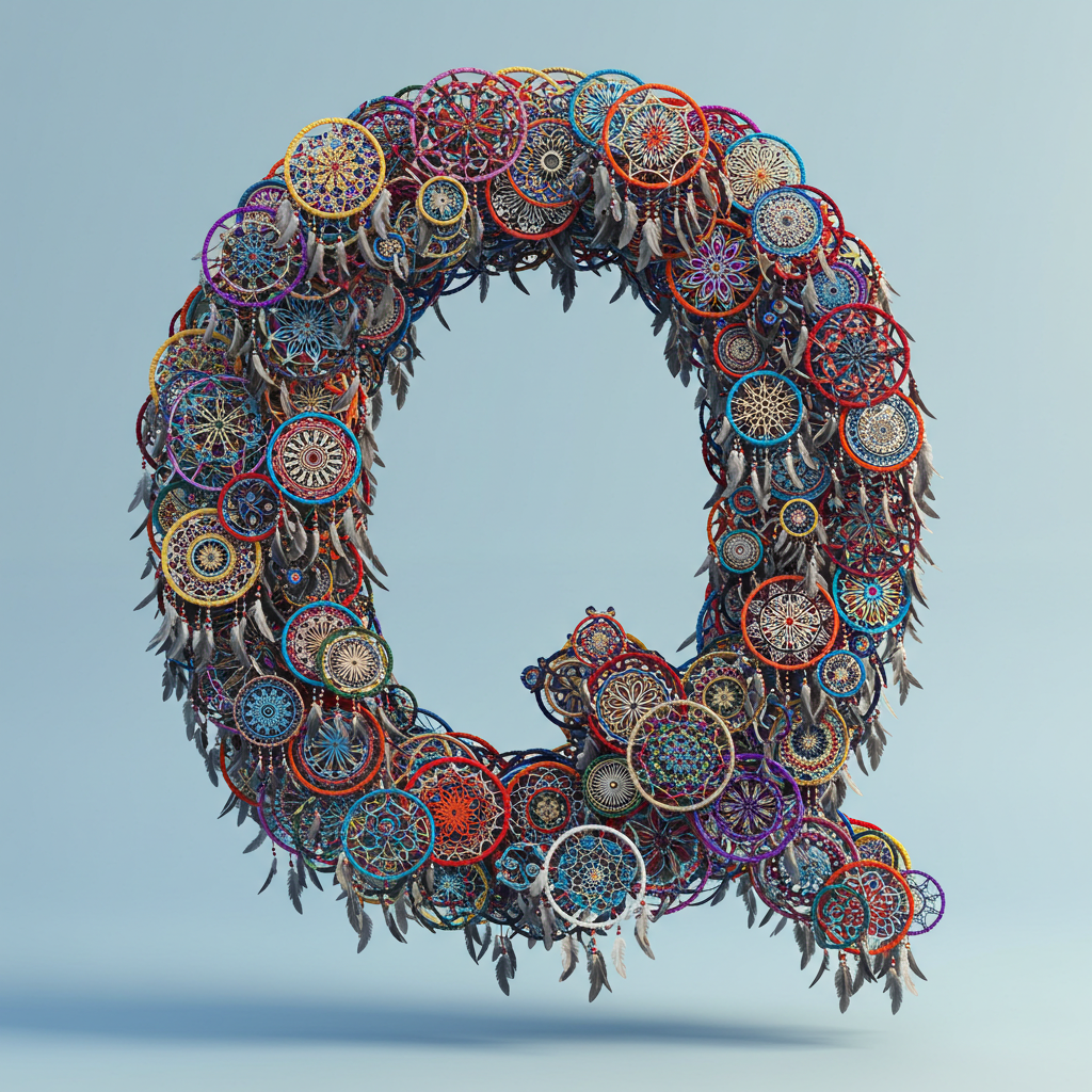 Dream catcher 2 — letter Q (variant 2)
