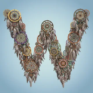 Dream catcher 2 — letter W (variant 2)